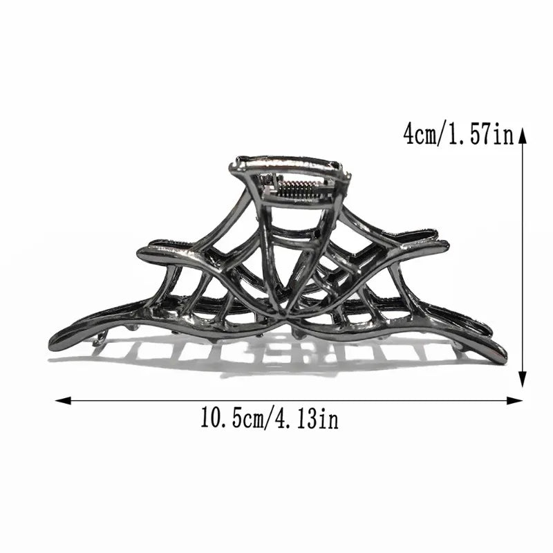 New 2023 Halloween Spider Skeleton Hair Claw Clips for Women Jewelry Accessories Black Silver Gold Large Barrette Party Headwear - Charlie Dolly
