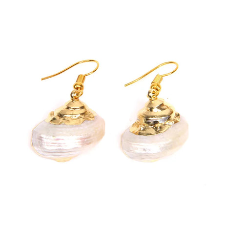 Natural Shell Scallop Drop Earrings Jewelry