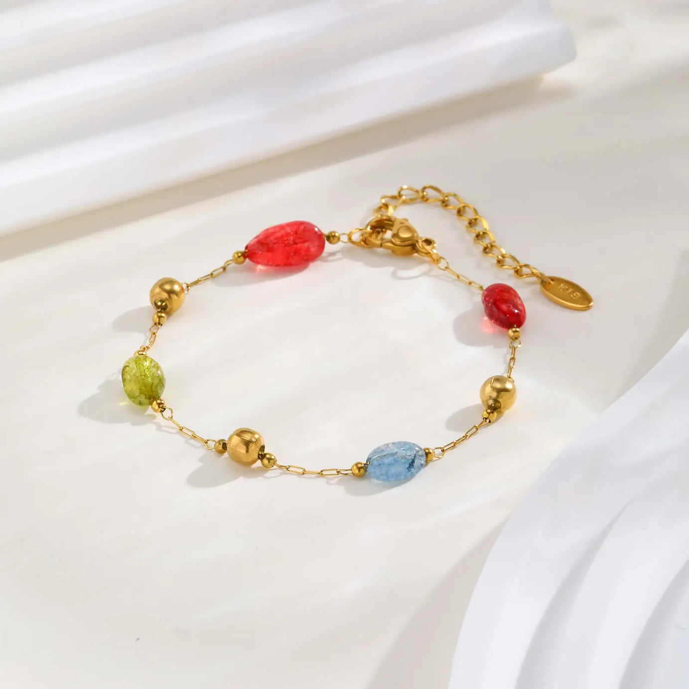 Rainbow Gemstone Y-Chain Boho Necklace & Bracelet