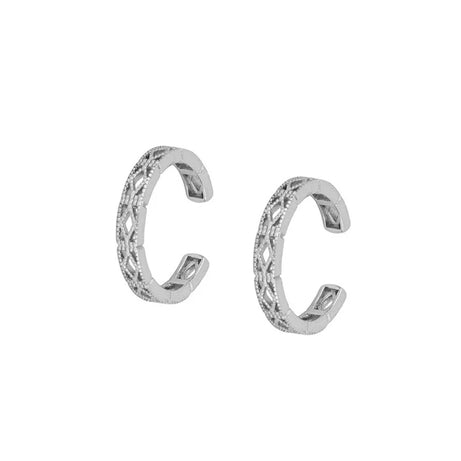 Gold Plated Hoop Stud Ear Cuff Earrings Set Jewelry
