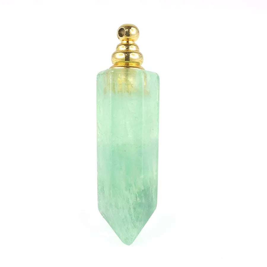 Charms Natural Healing Crystal Stone Boho Perfume Diffuser Pendants for Women Amethyst Rose Quartz Fluorite Choice Men Jewelry