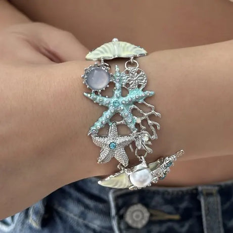 Exaggerated Coral, Starfish and Scallop Ocean Necklace, Bracelet or Earring