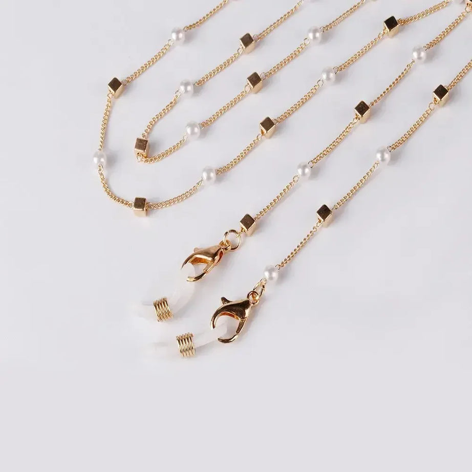 Pearl and Shell Beaded Sunglasses Chain Lanyard