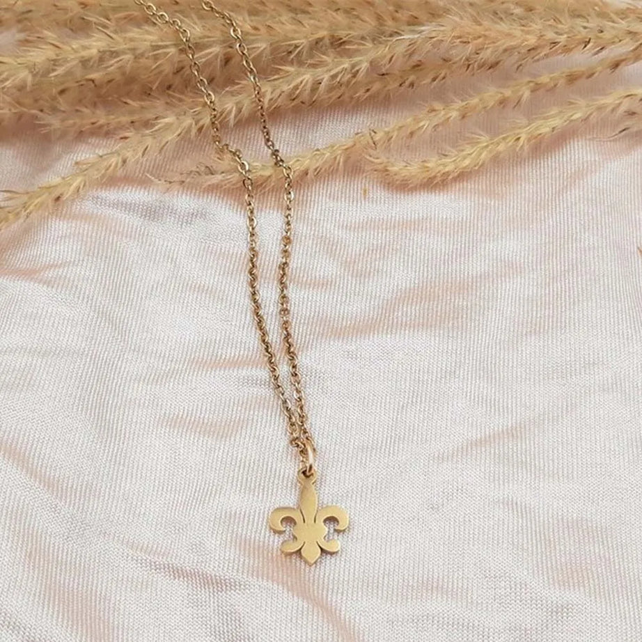 Fleur de Lis & Lotus Sacred Symbol Pendant, Interfaith Talisman Necklace