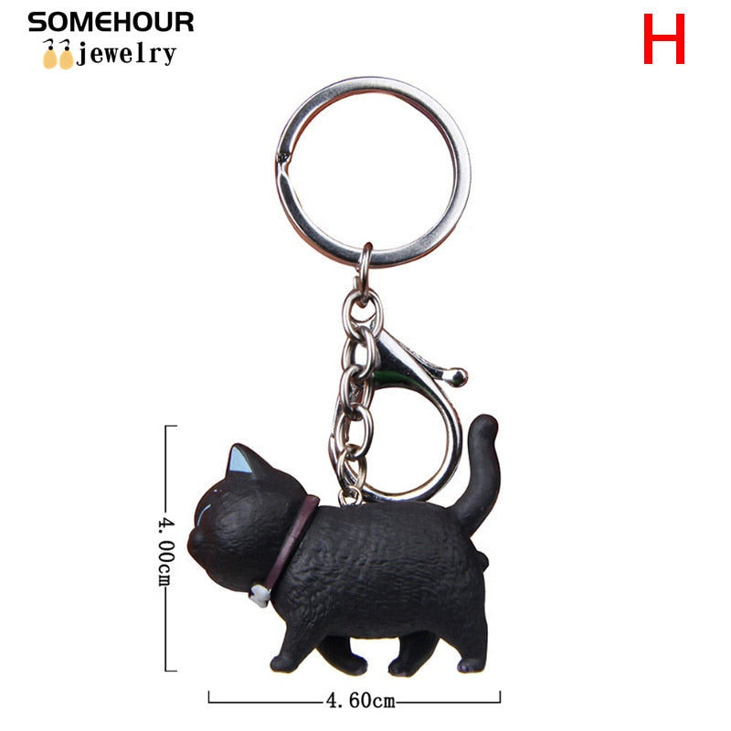 SOMEHOUR Fashion Cute Cat Pendant Keychain Car Bag Charm Shake Head Keyrings Creative Jewelry For Women Kids Gifts Accessories - Charlie Dolly