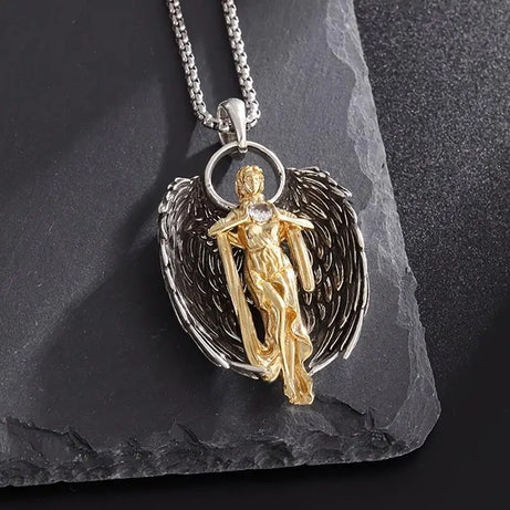 Saint Gabriel Guardian Angel Protection Pendant Necklace, Holy Order Spiritual Talisman