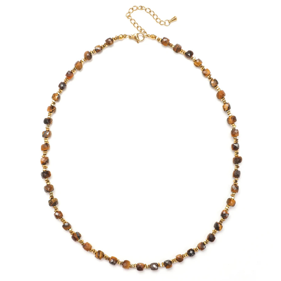 ZMZY 4MM Faceted Amethyst Necklace Natural Stones Beaded Collier Femme Women BOHO Necklace For Women Statement Jewelry - Charlie Dolly