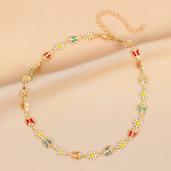 Vintage Rainbow Crystal Heart Choker Necklace for Women Gold Color Chain Boho Jewelry Statement Summer Beach Gift Collar - Charlie Dolly