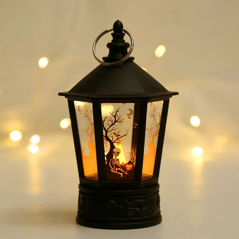 Halloween Decoration Electronic Candle Light Retro Pumpkin Witch Human Skeleton Night Light LED Lamp Halloween Decoration 2023 - Charlie Dolly