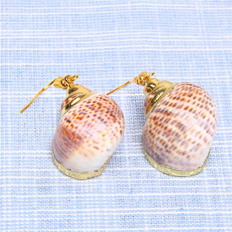 New In Natural Shell Sea Scallop Drop Earrings Boho Shell Drop Earrings for Women Femal Sea Beach Earrings Summer Jewelry Gifts