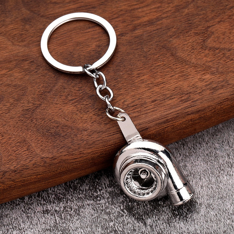Simulation Alloy Keychain Car Modification Mini Metal Turbo Key Chain Accessories Backpack Pendant Creative Gift for Men Friends