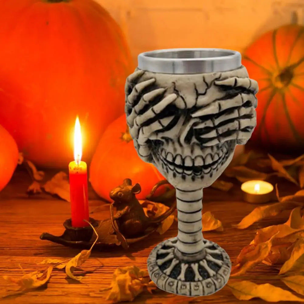3D Skull Cup Halloween Thriller Cup Decoration Skull Cup Halloween Decoration Resin Skeleton Ghost Mug Coffee Cup Halloween Gift - Charlie Dolly