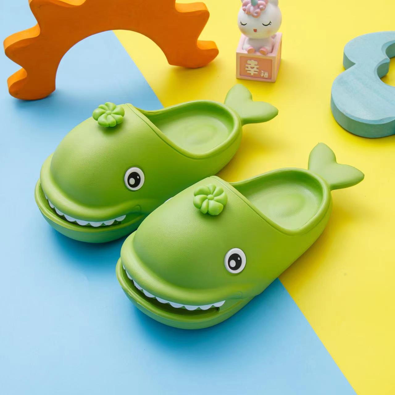 Creative Pink Shark Slippers Girls Boys Bubble Slides Shoes Kids Beach Shark Sandals Home Slipper Babi Indoor Shoes - Charlie Dolly