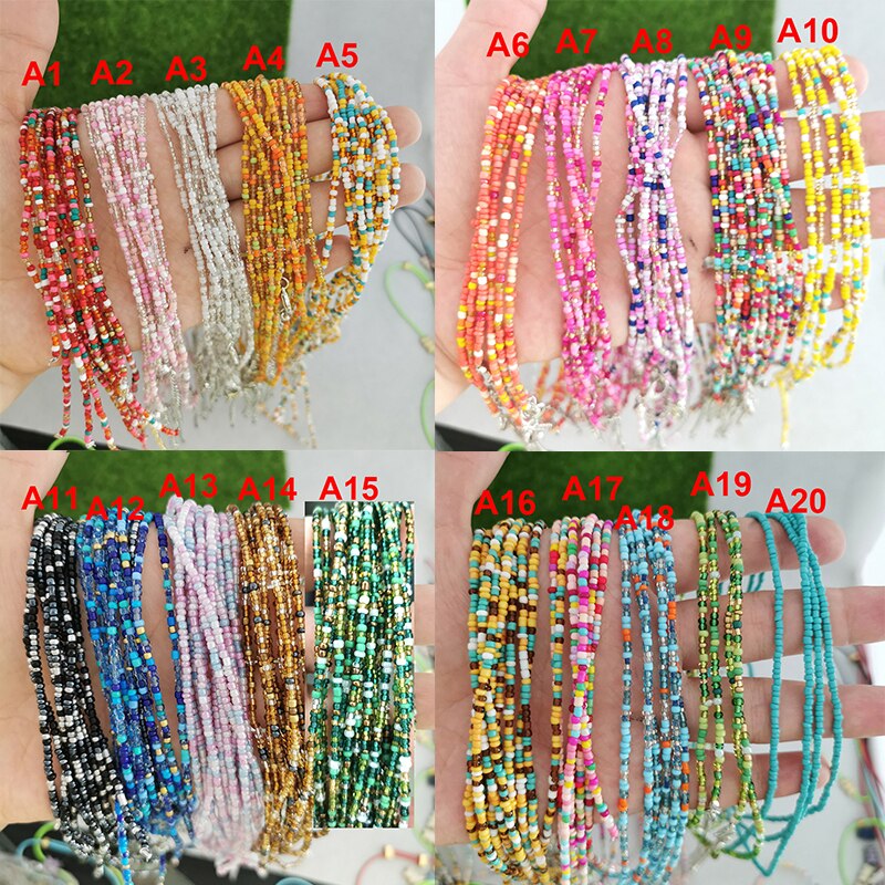 QMHJE Imitation Pearl Necklace Women Choker Seed Beads Rainbow Stainless Steel Clasp Sailor Buckle Base Chain Gold Color Boho - Charlie Dolly