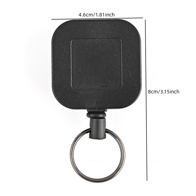 Anti-theft Metal Easy-to-pull Buckle Rope Elastic Keychain Sporty Retractable Key Ring Anti Lost Ski Pass ID Card - Charlie Dolly