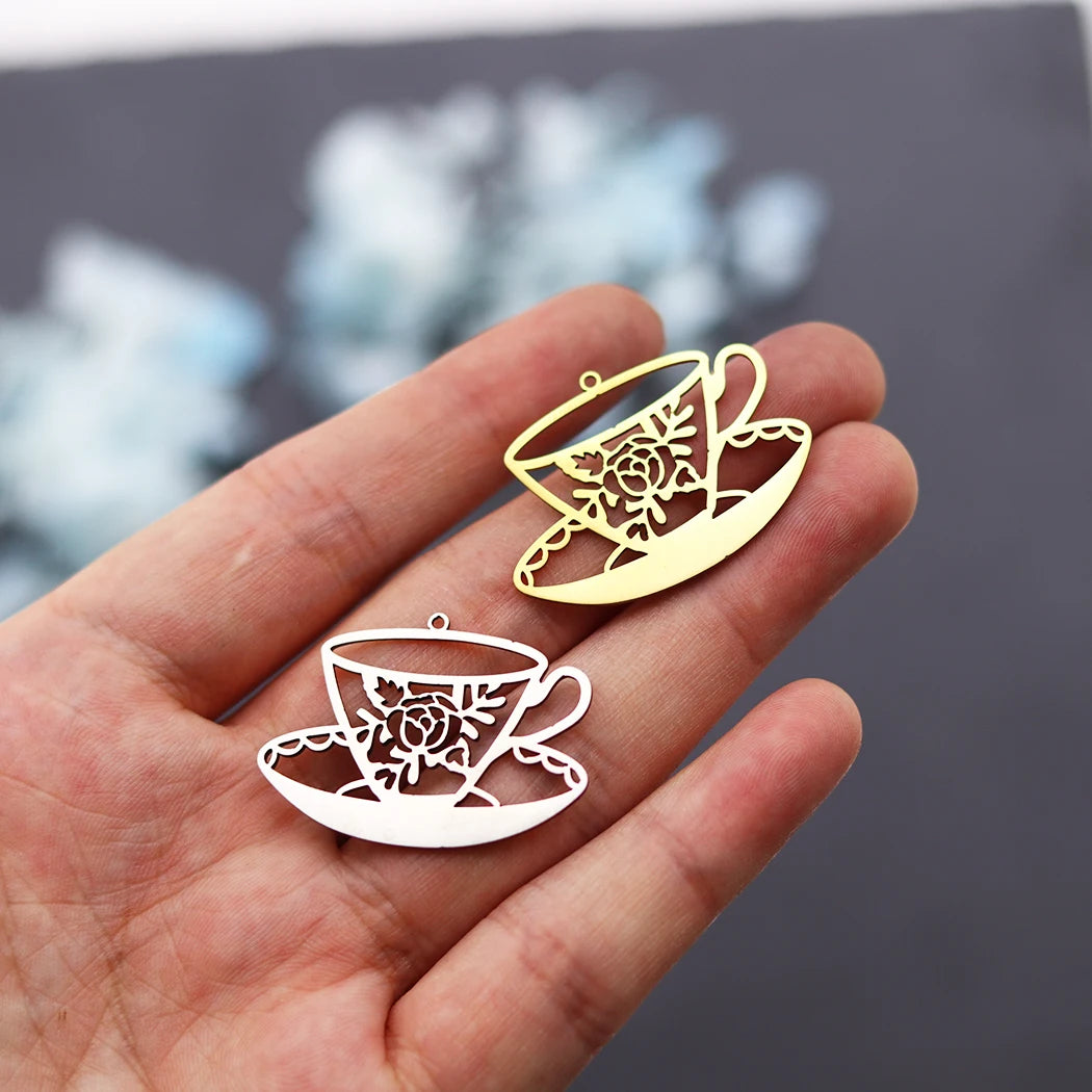 3pcs DIY Earrings Lotus Flower Yogo Buddha Stainless Steel Pendant Moon Charm For Jewelry Making Necklace Amulet Accessories
