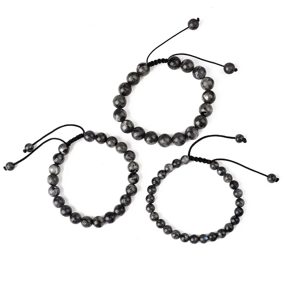 Natural Stone Beaded Bracelet — Tiger Eye, Agate & Lava