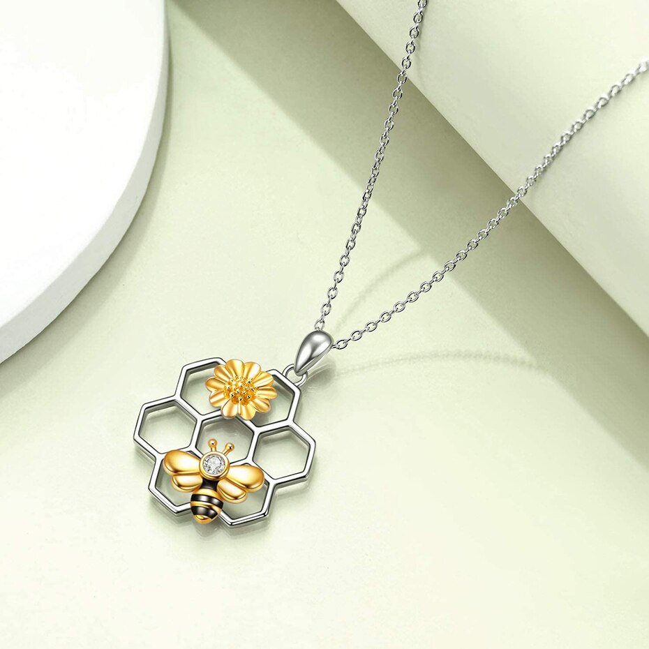 Rose Valley Sunflower Pendant Necklace for Women Bee Pendants Fashion Jewelry Girls Gifts YN063 - Charlie Dolly