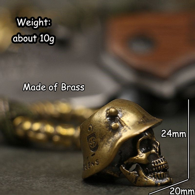 Skull Head Soldier King Keychain Lanyard Pendants Jewelry EDC Outdoor Knife Bead Tool Punk DIY Paracord Handmade Woven Accessory - Charlie Dolly