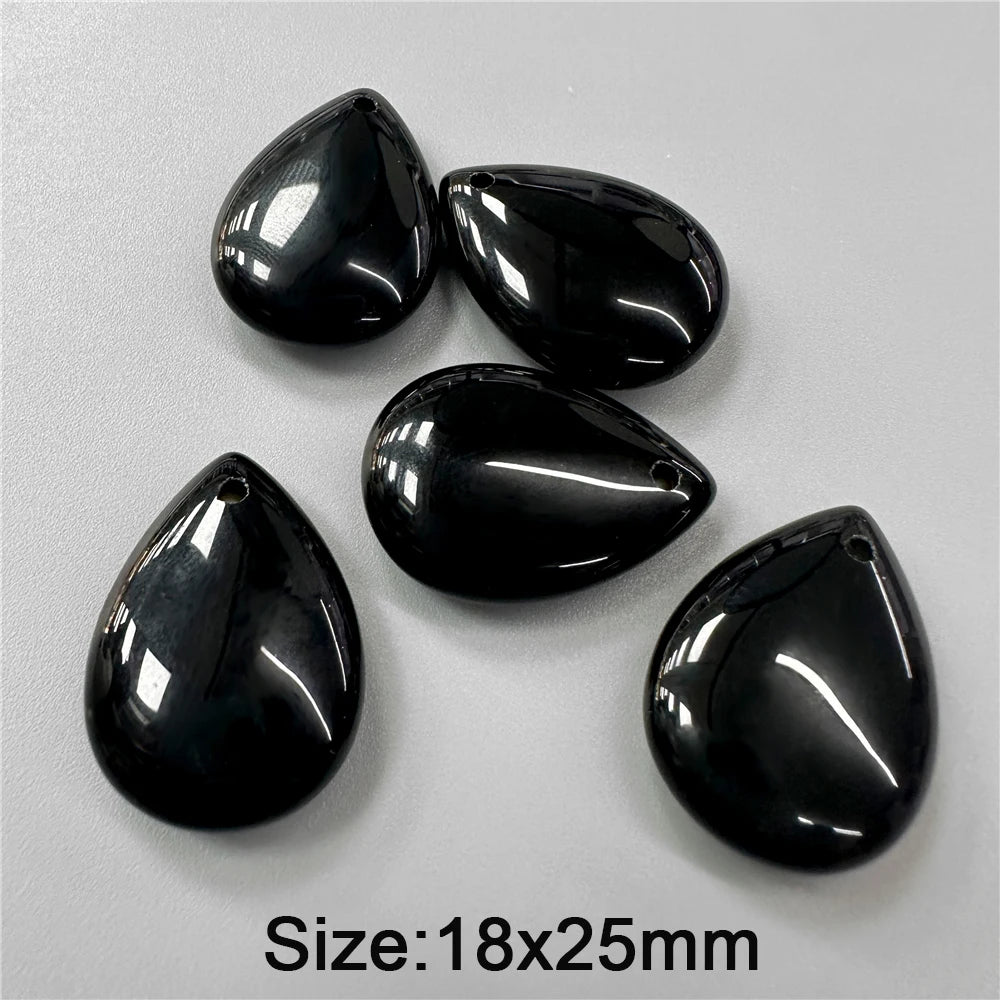 Natural Water Drop Stone Pendant 18x25mm Lapis Lazuli Amethysts Quartzs Charms Bead For Jewelry Making DIY Necklaces Earrings