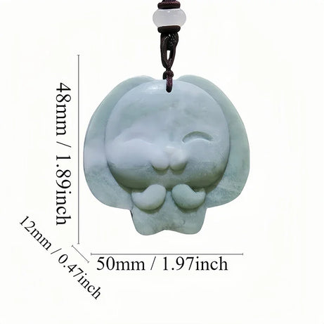Dark Green Jade Dragon Fox & Owl Pendant Necklace, Carved Amulet Zodiac Talisman