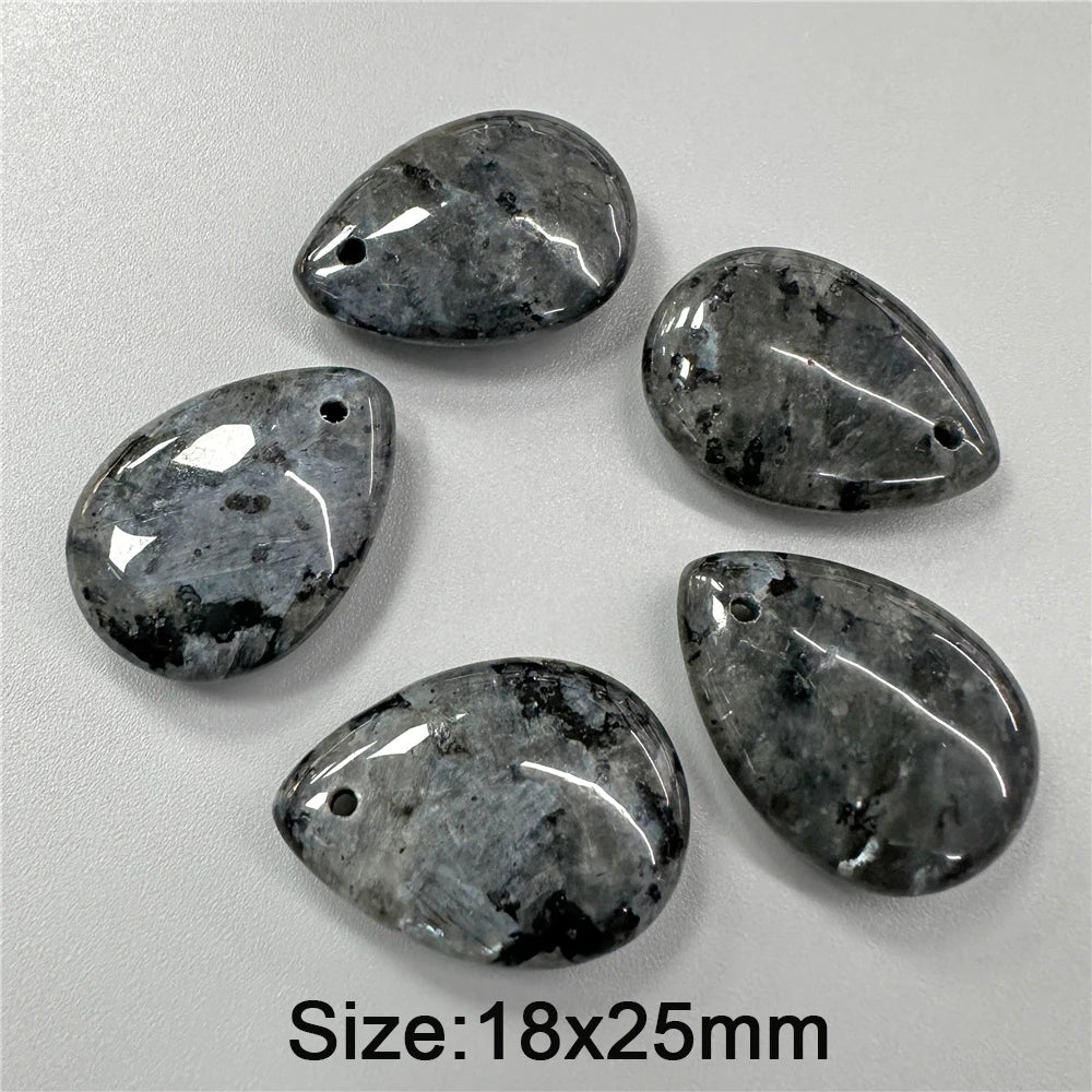 Natural Water Drop Stone Pendant 18x25mm Lapis Lazuli Amethysts Quartzs Charms Bead For Jewelry Making DIY Necklaces Earrings
