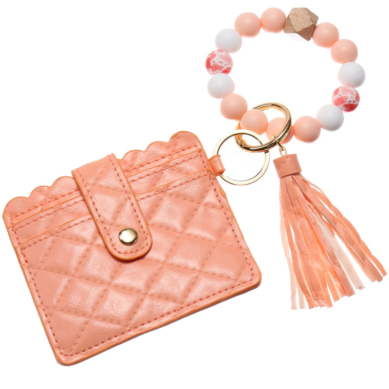 Multi Style Card Wallet PU Leather Keychain For Women Girls Wristlet Bag Tassels Pendant Key Ring Jewelry Gifts - Charlie Dolly