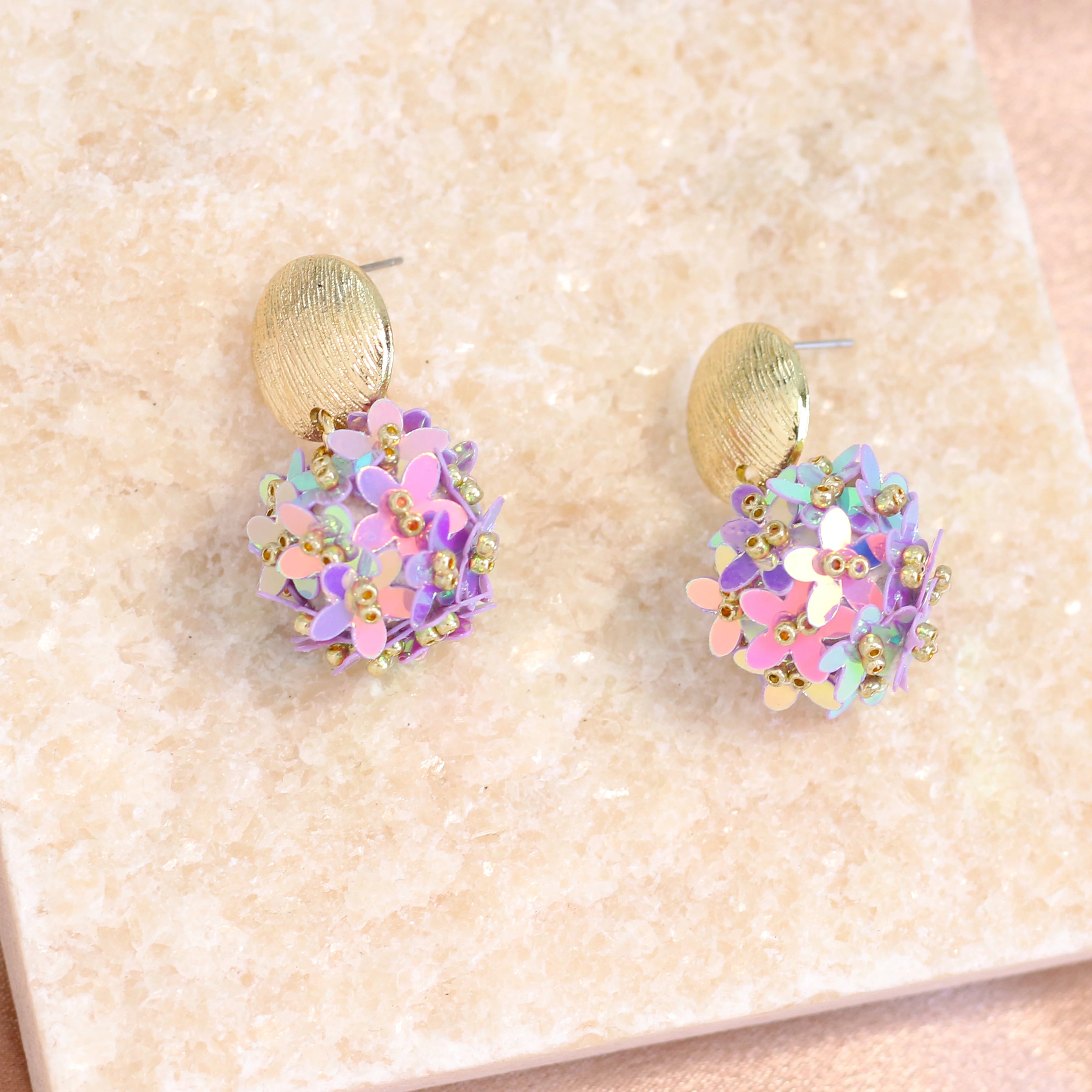 INKDEW Flower Petal Beads Big Round Drop Earrings For Women Long Earrings Handmade Fashion Jewelry Gift boho EA153
