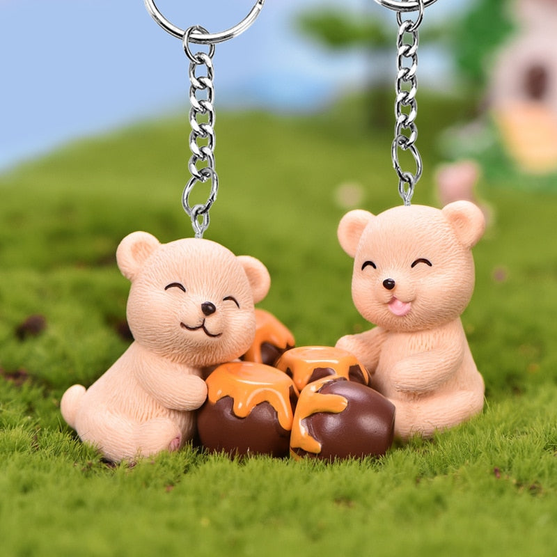 Cute Mini Teddy Bear Doll Keychain Novelty Girls Cartoon Small Animal Key Chain On Student Bag Trinket Jewelry Party Gift - Charlie Dolly