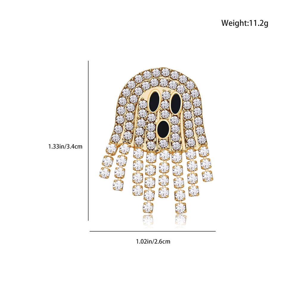 Rongwo Cute Halloween Ghost Stud Earrings Encrusted Crystal Sparkling Quality Jewelry Gift for Women Girls Fashion Earrings - Charlie Dolly