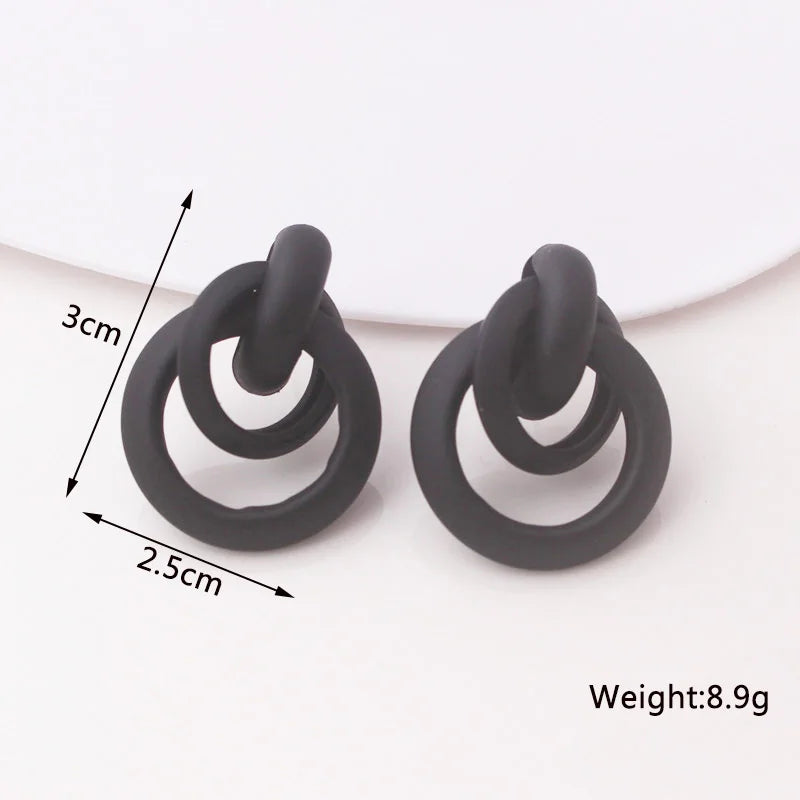 Boho Black Dangle Earrings for Women Long Hanging Earrings Leaf Pendants Pearl Crystal Geometric Earrings pendientes mujer