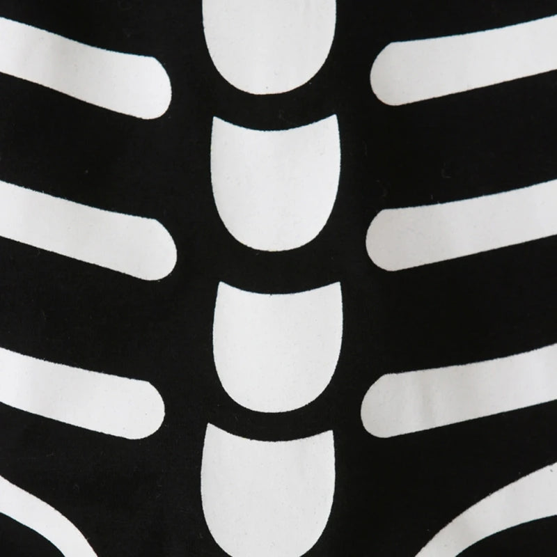 Baby Cosplay Costume Skeleton Print Long Sleeve Round Neck Romper Playsuit Infant Toddler Halloween Party Wear Fancy Dress 6-36M - Charlie Dolly