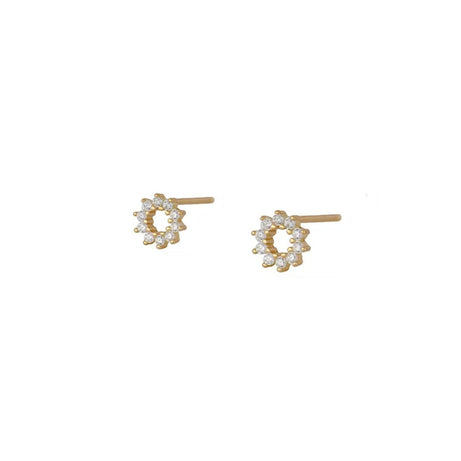 Gold Plated Hoop Stud Ear Cuff Earrings Set Jewelry