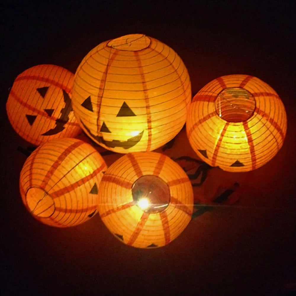 Halloween Pumpkin Lantern Jack O Hanging Paper Lanterns With Lights for Halloween Spooky Home Outdoor Indoor Party Decoration - Charlie Dolly