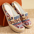 Women Slipper Ethnic Embroidery Summer Flat Shoe Linen Wedge Cloth Shoes Soft Sole Walking Elderly Sandal Ladies Slip-on Muller - Charlie Dolly