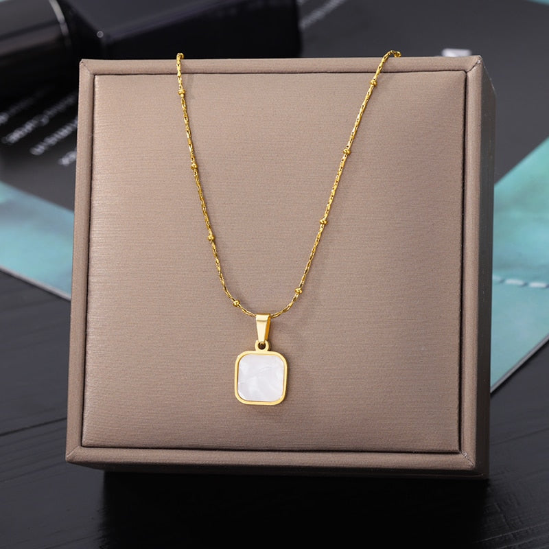 Stainless Steel Geometry Star Moon Butterfly Pendant Multilayer Chain Choker Necklace For Women Wedding Accessories Dropshipping - Charlie Dolly