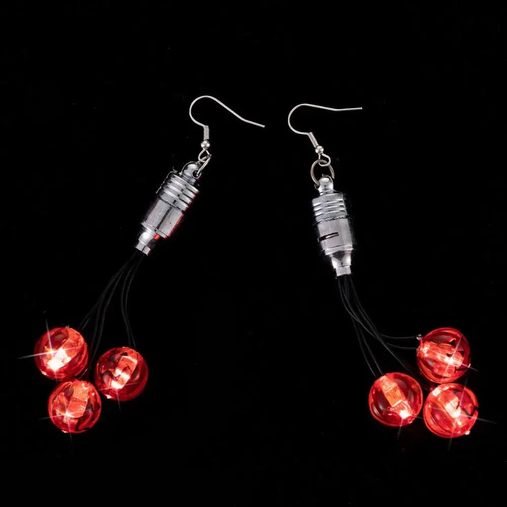 Luminous Halloween Pendant Pumpkin Dangle Ear Clips LED Skull Earrings Electric Black Cat Spider Ghost Glowing Dangle Earrings - Charlie Dolly