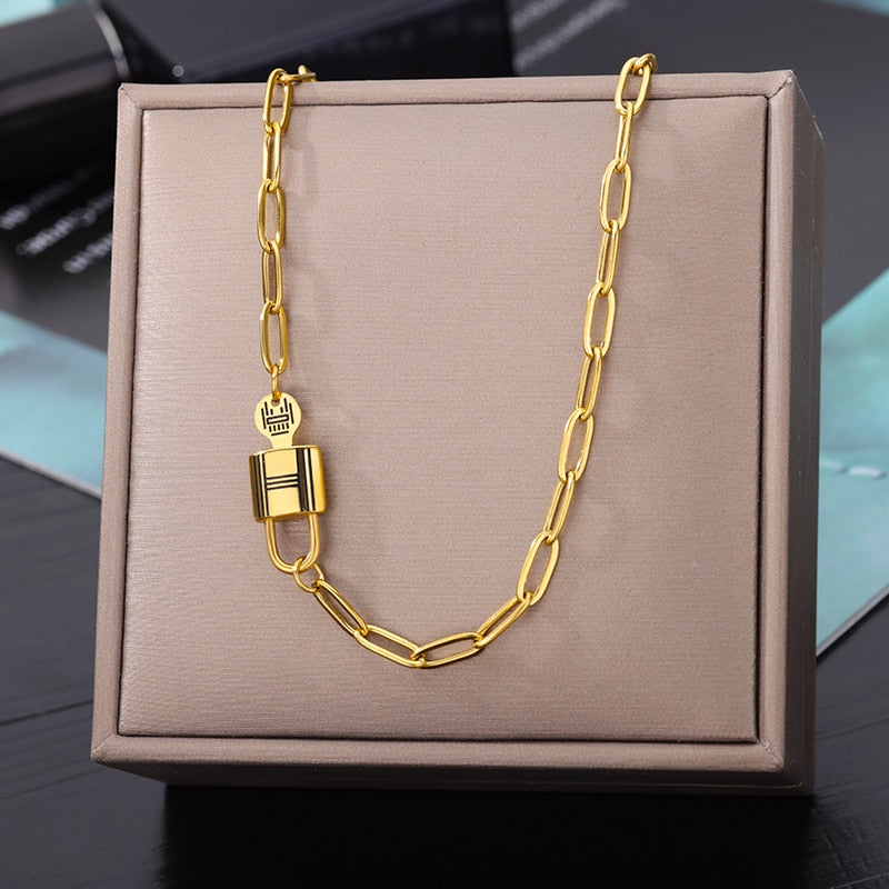 Stainless Steel Geometry Star Moon Butterfly Pendant Multilayer Chain Choker Necklace For Women Wedding Accessories Dropshipping - Charlie Dolly