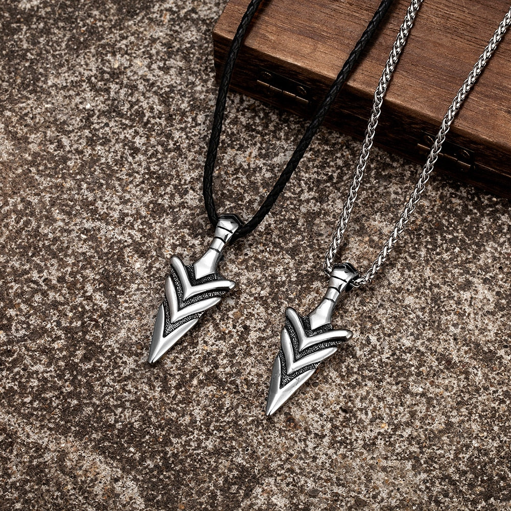 Norse Mythology Odin&#39;s Spear Gungnir Necklaces Men Retro Stainless Steel Viking Pendant Scandinavian Amulet Self-defense Jewelry - Charlie Dolly