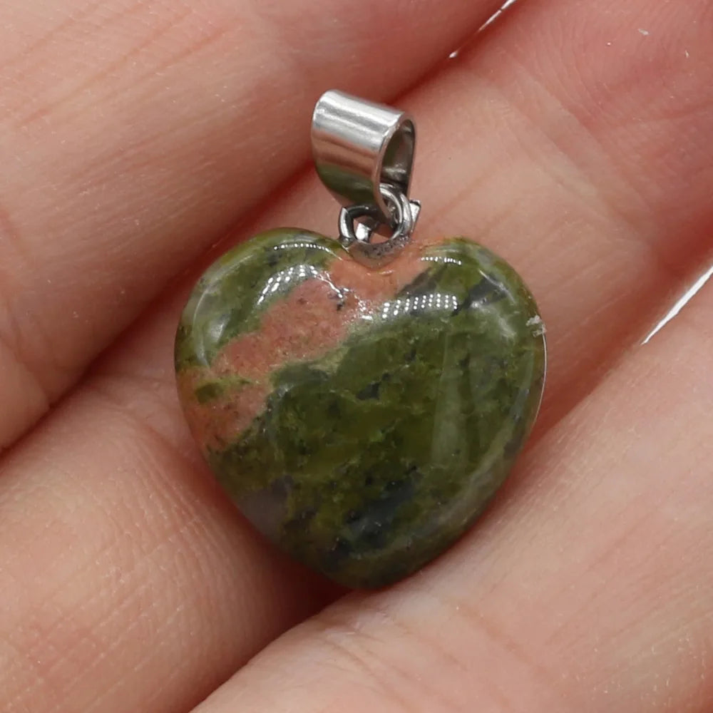 4Pcs Small Pendant Natural Stone Heart-Shaped Lapis lazuli Pendat For Jewelry Making DIY Necklace Earrings Accessory
