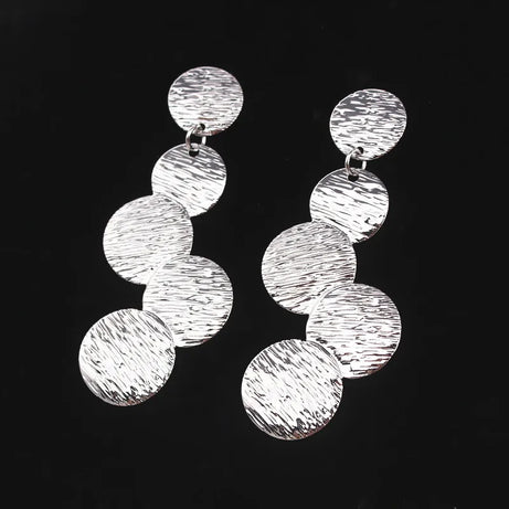Irregular Disc Multilayer Long Drop Earrings Jewelry