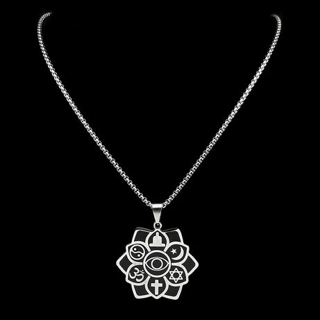 Six Philosophies Interfaith Yoga Necklace, Sacred Universal Symbol Talisman