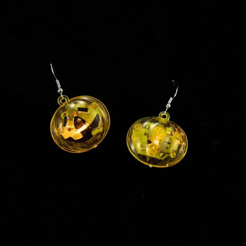 Luminous Halloween Pendant Pumpkin Dangle Ear Clips LED Skull Earrings Electric Black Cat Spider Ghost Glowing Dangle Earrings - Charlie Dolly