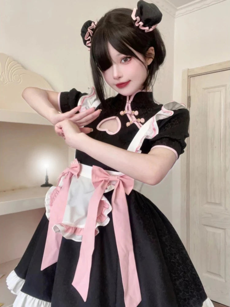 CP5XL Maid Lolita Chemise Cosplay Role Playing Costumes For Party Club Stage Apparel Bow Ties Ball Gowns Waitress Uniform Plus - Charlie Dolly