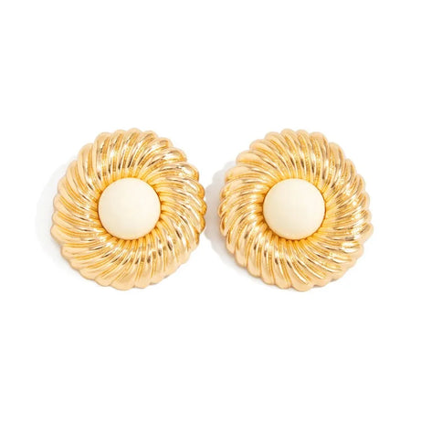 Resin Bead Big Spiral Stud Earrings Jewelry