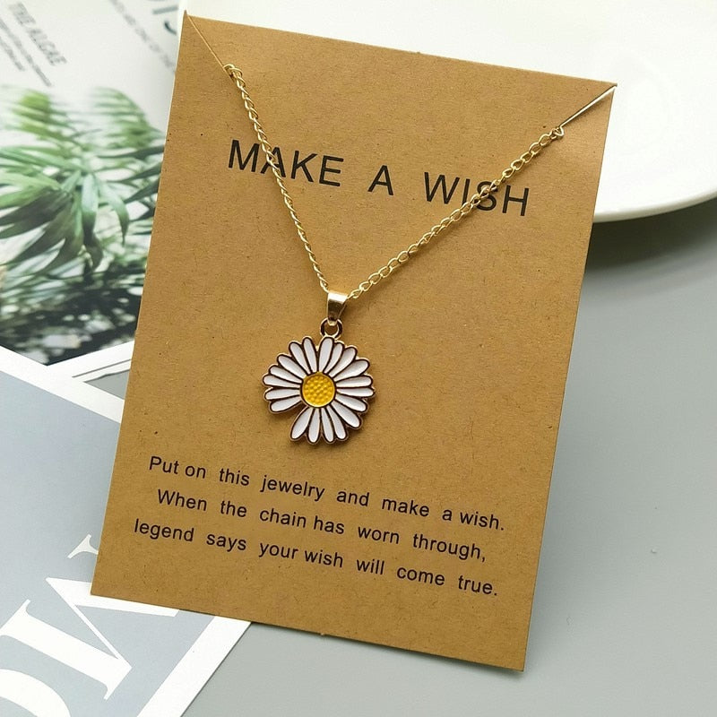 Fashion Sunflower Daisy Fashion Pendant GD Women Girl White Yellow Sunflower Notch Choker Necklace - Charlie Dolly