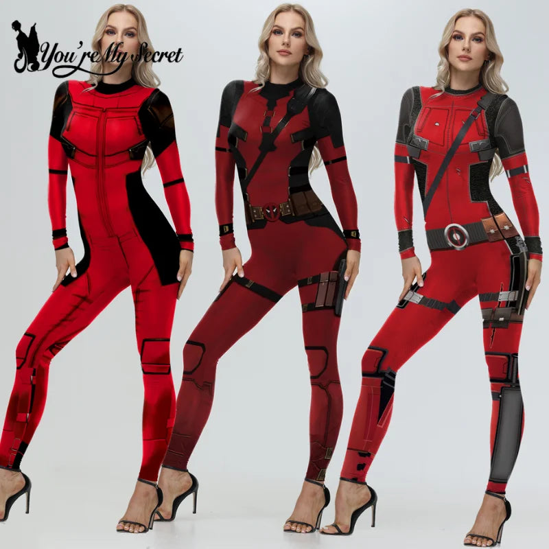 [You're My Secret] Cosplay Superhero Wolverine Deadpool Costume Anime Halloween Party Zentai Catsuit Women Men Bodysuit Jumpsuit - Charlie Dolly
