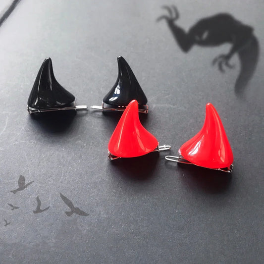 2pcs Small Demon OX Horn Hairpins Party Cosplay Costume Pin Hairpins Costume Horn Halloween Hair Accessories Hairclip