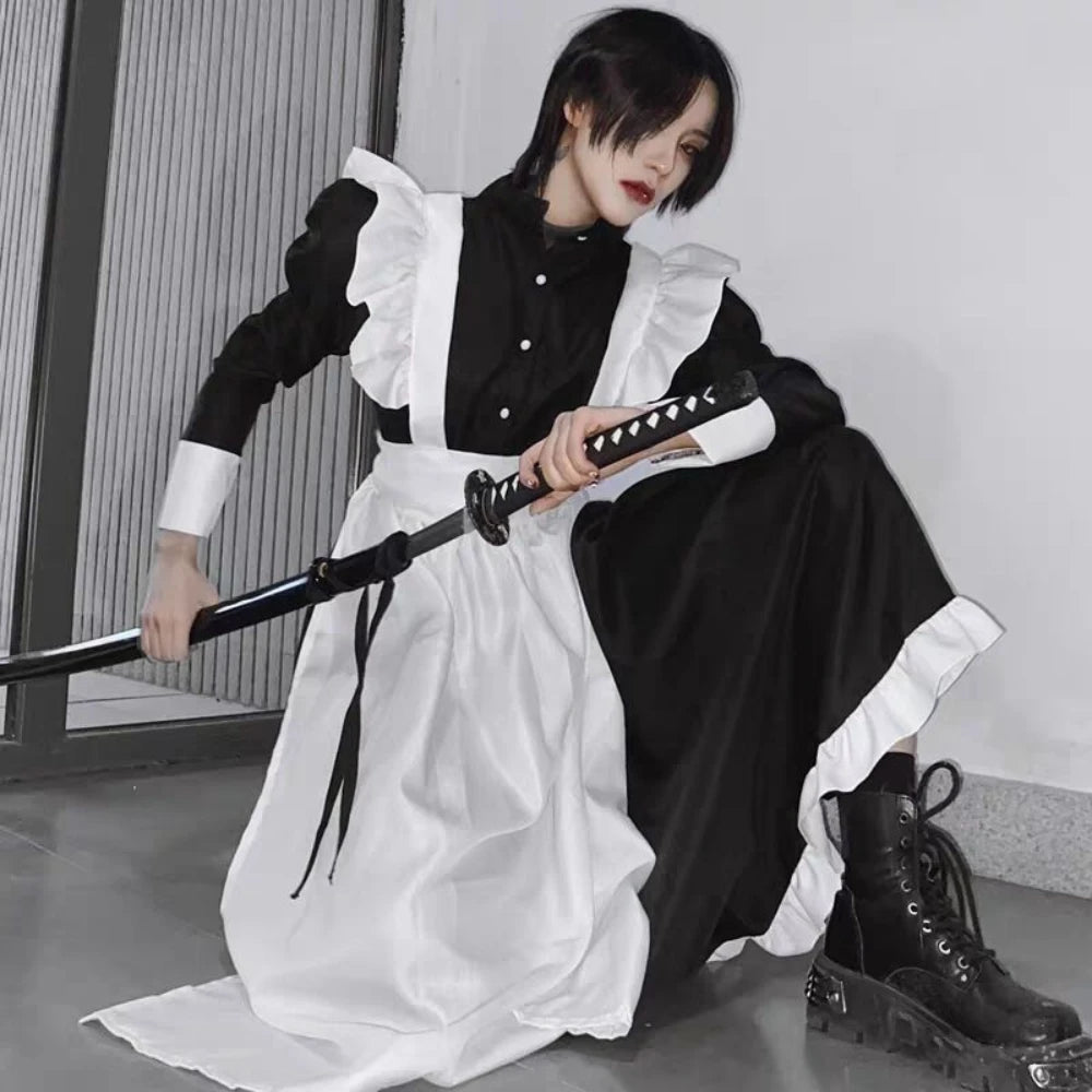 CP5XL Maid Lolita Chemise Cosplay Role Playing Costumes For Party Club Stage Apparel Bow Ties Ball Gowns Waitress Uniform Plus - Charlie Dolly