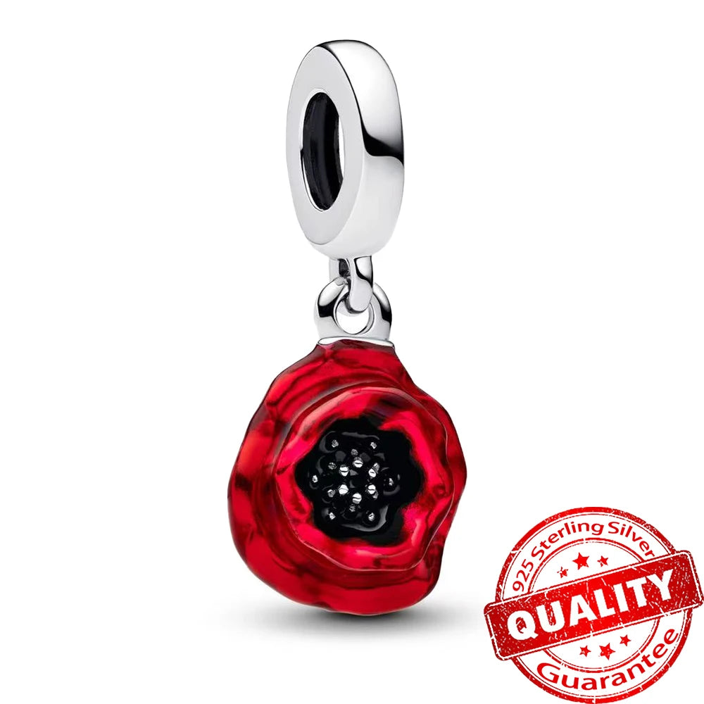 High Quality 925 Sterling Silver Lotus Coral Seahorse Love Cube Fortune Bag Pendant Fit DIY Bracelet Necklace Wedding Party Gift